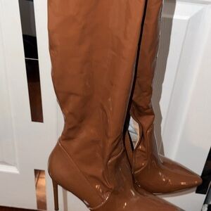 Women's Tall Pointed-Toe Stiletto Boots - Brown